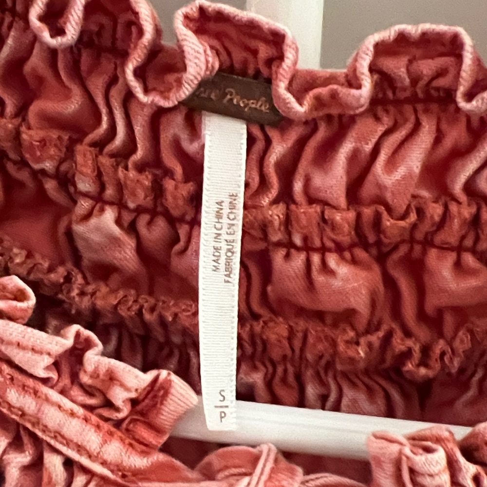 Free People Ruffle Neck Peasant Top - Picture 2 of 6